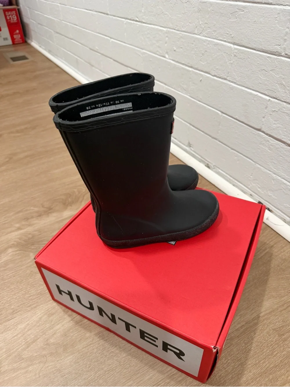 Hunter Kids Black Tall Waterproof Rain Boots